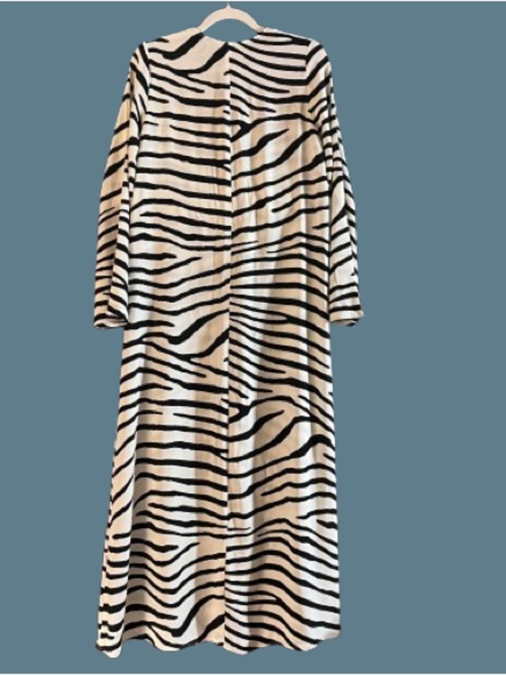 H&M Black & Cream Zebra-Print V-Neck Maxi Dress - Picture 5 of 8